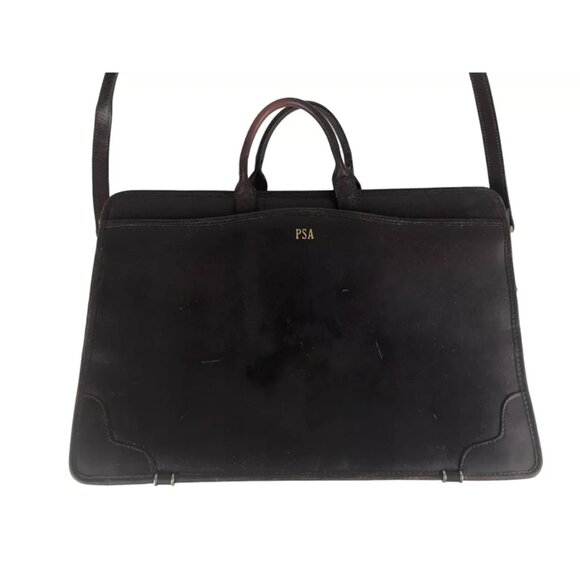 Dilana Briefcase‎ Document Case Unisex Brown Leather Detachable Strap Bag - Picture 2 of 10